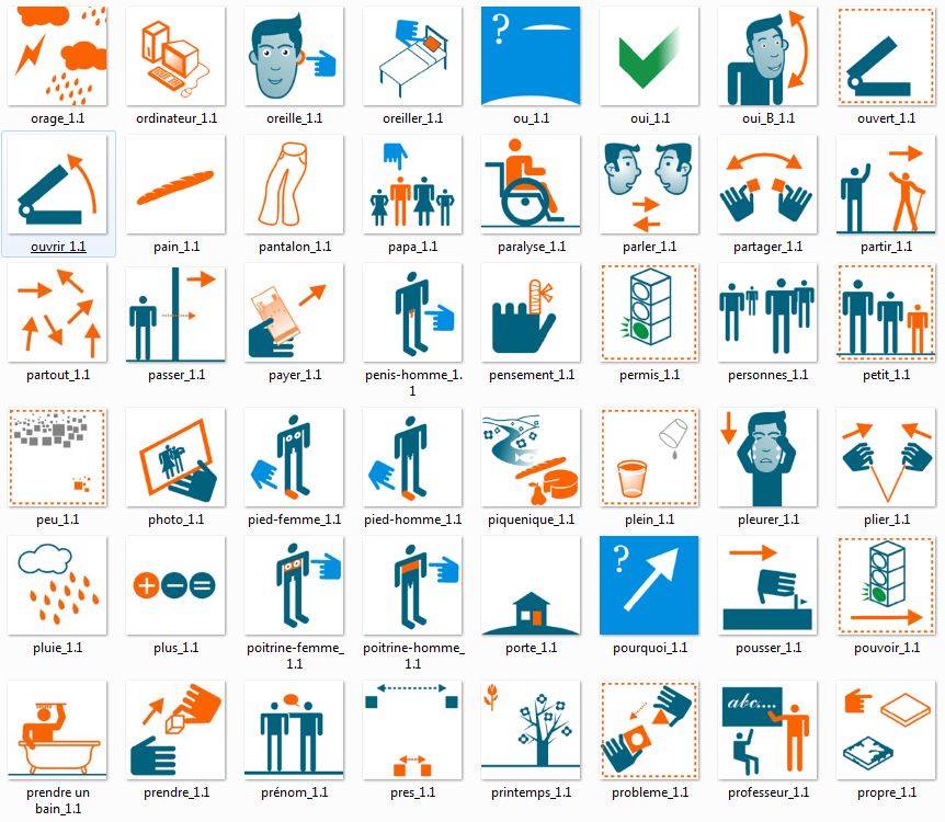 LPL-icon-exemple-partial view LPL icons set - Speech and language impairment, research